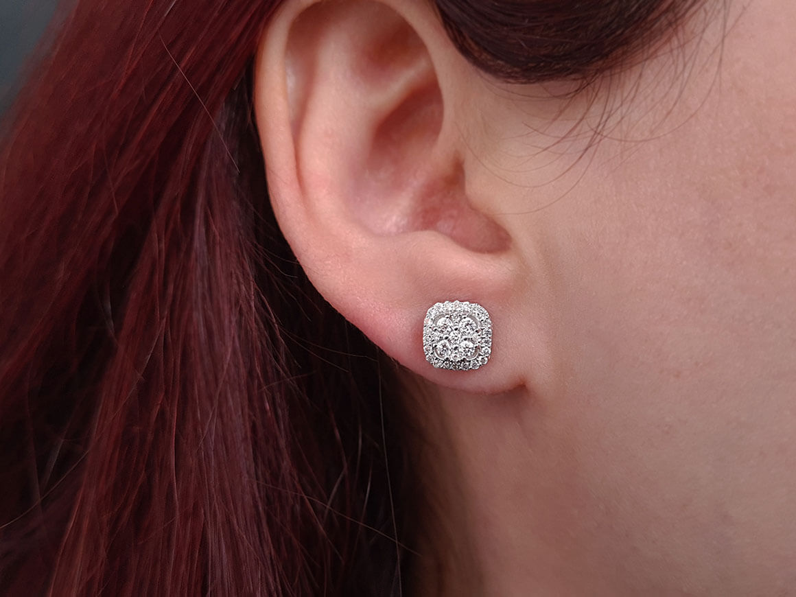 0,57 Karat Diamant Borealis Ohrringe - handgefertigter Diamantschmuck aus Feingold | Sirius Diamant