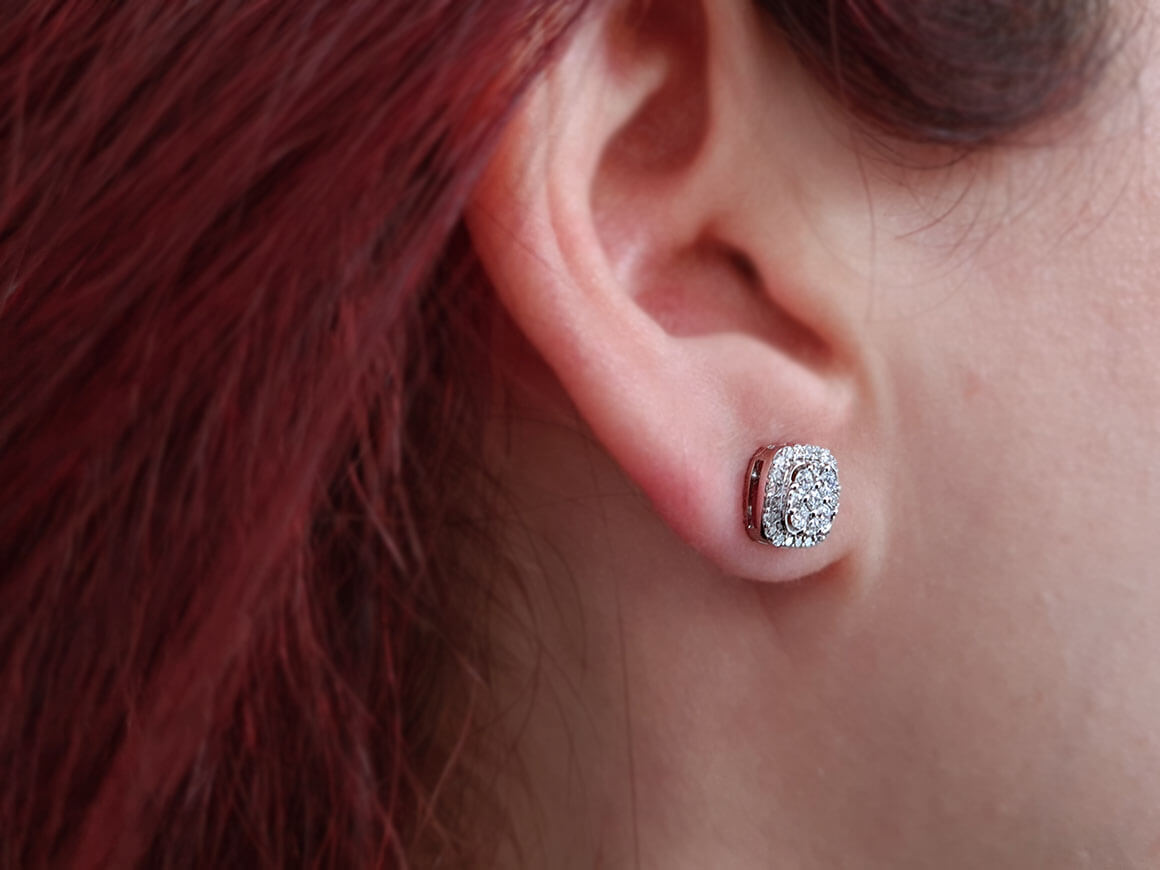 0,57 Karat Diamant Borealis Ohrringe - handgefertigter Diamantschmuck aus Feingold | Sirius Diamant