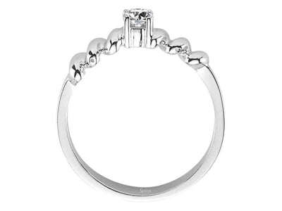 0.19 carat diamond twisted solitaire ring in 18 carat white gold