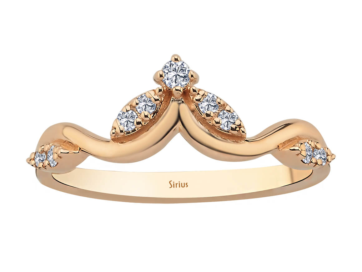 Diamond tiara crown ring