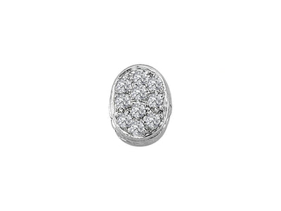 Boucles d'oreilles à tige ovales pour homme en or blanc 14 carats avec diamant de 0,04 carat