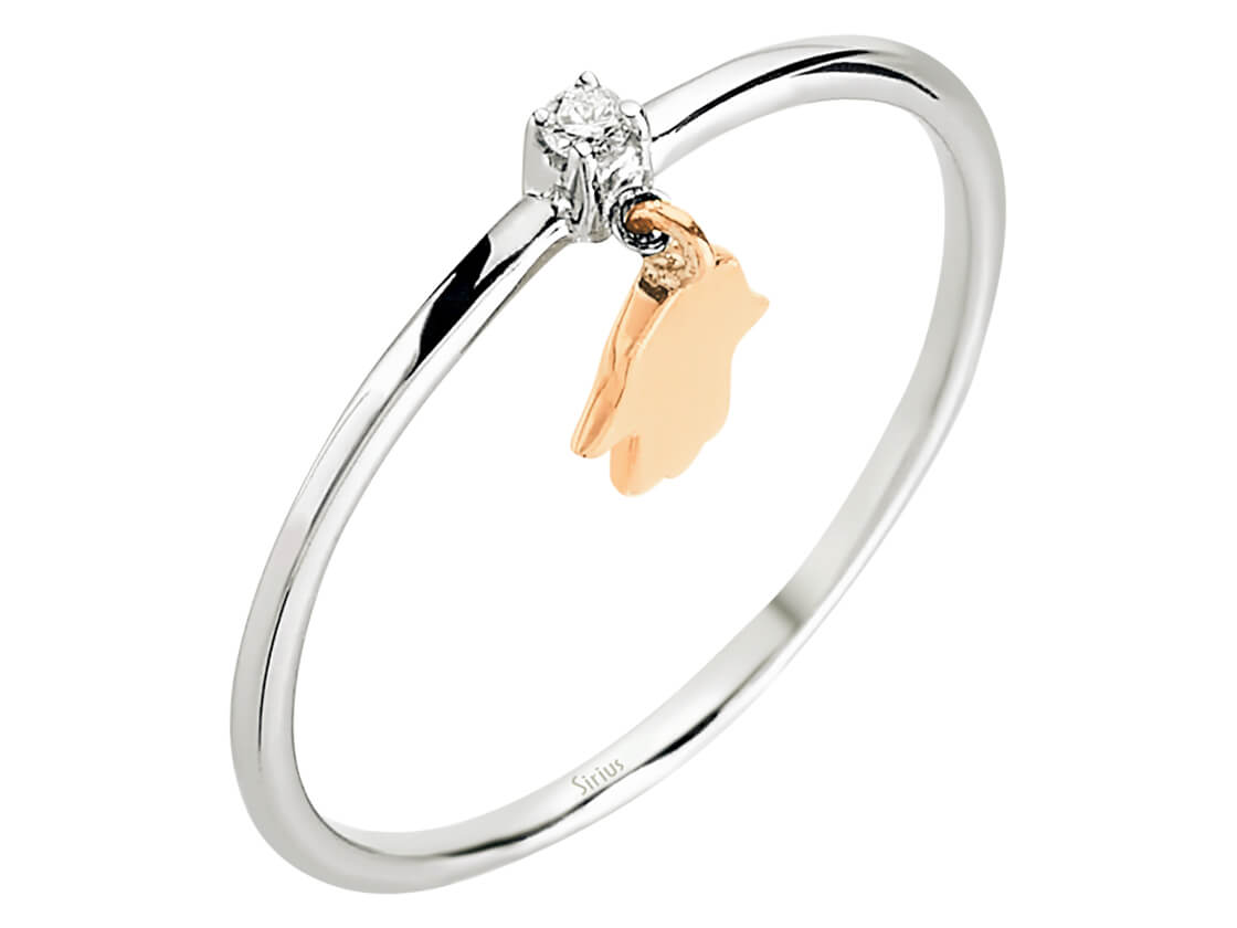 Diamant Fatimas Hand Motiv Ring - handgefertigter Diamantschmuck aus Feingold | Sirius Diamant