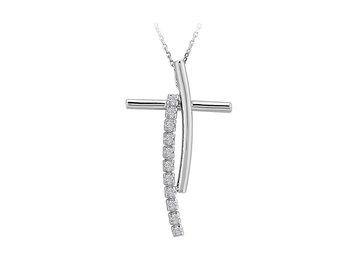 Diamant Kreuz Collier - handgefertigter Diamantschmuck aus Feingold | Sirius Diamant