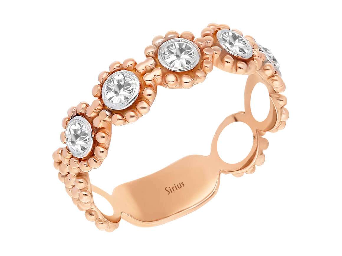 G Farbe 0,35 Karat Diamant 5-Stein-Ring - handgefertigter Diamantschmuck aus Feingold | Sirius Diamant