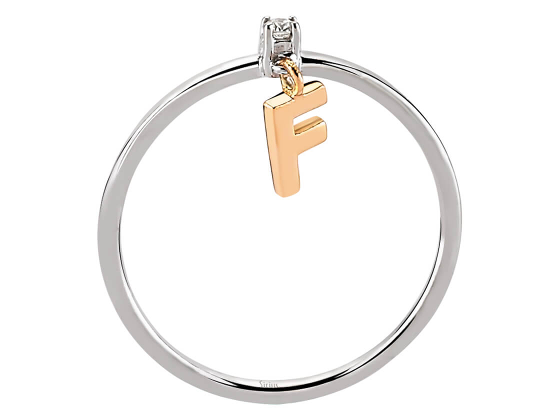 Diamant Buchstabe Ring - handgefertigter Diamantschmuck aus Feingold | Sirius Diamant