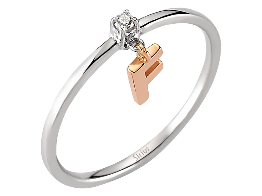 Diamant Buchstabe Ring - handgefertigter Diamantschmuck aus Feingold | Sirius Diamant