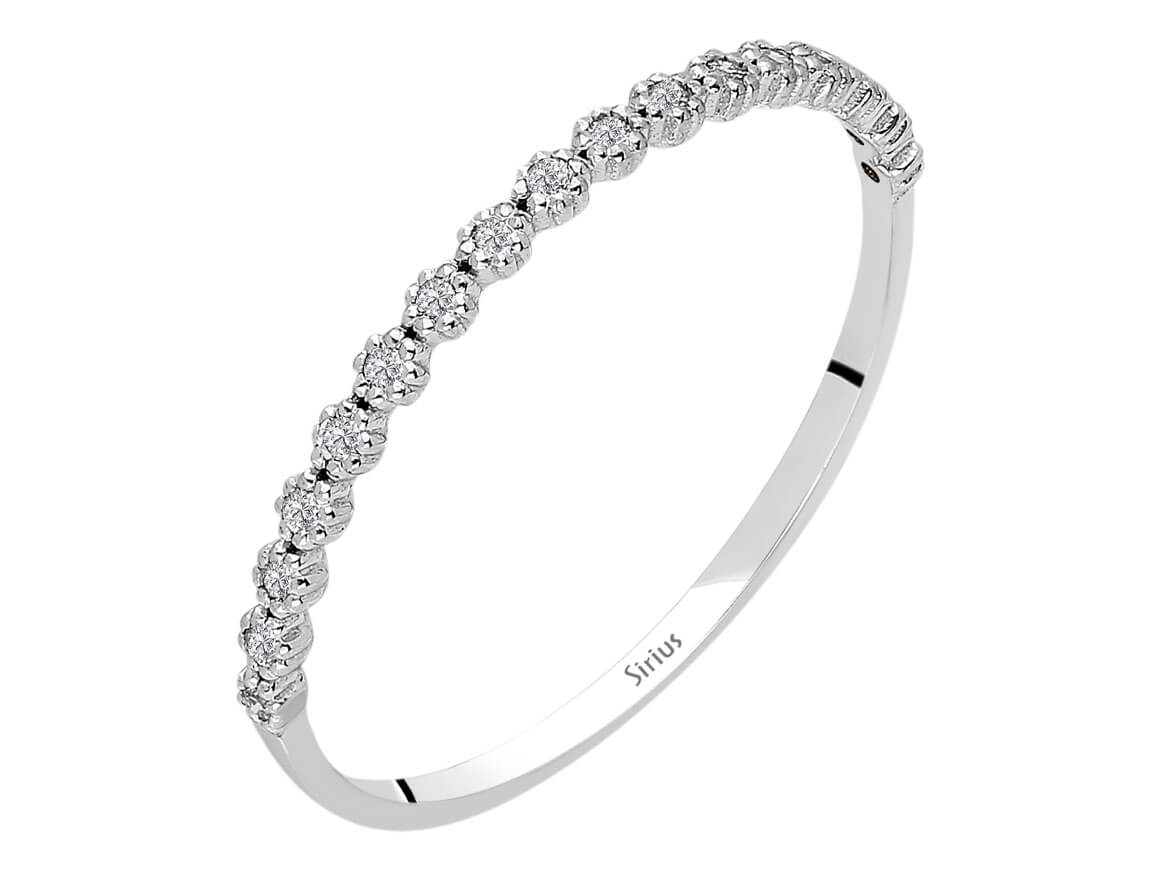 0,07 Carat Diamant halbrundum Allianz - handgefertigter Diamantschmuck aus Feingold | Sirius Diamant