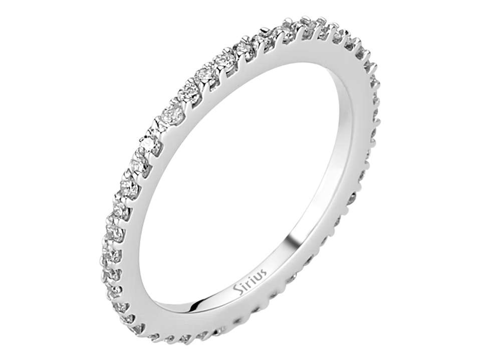 G Farbe 0,35 Karat Diamant Rundum Allianz in 585er 14 Karat Weißgold - handgefertigter Diamantschmuck aus Feingold | Sirius Diamant