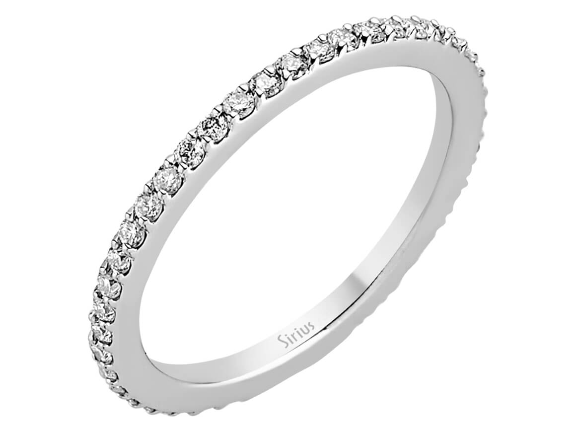 0.34 carat all-round brilliant diamond alliance ring 750 18K white gold