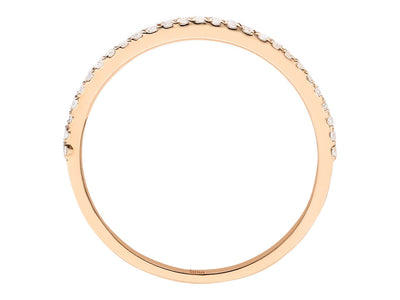 Alliance demi-ronde en diamant en or rouge