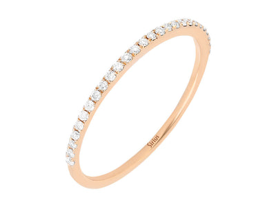 Alliance demi-ronde en diamant en or rouge