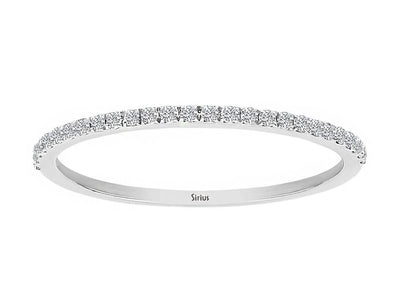 Diamond half-round alliance in 18-carat white gold