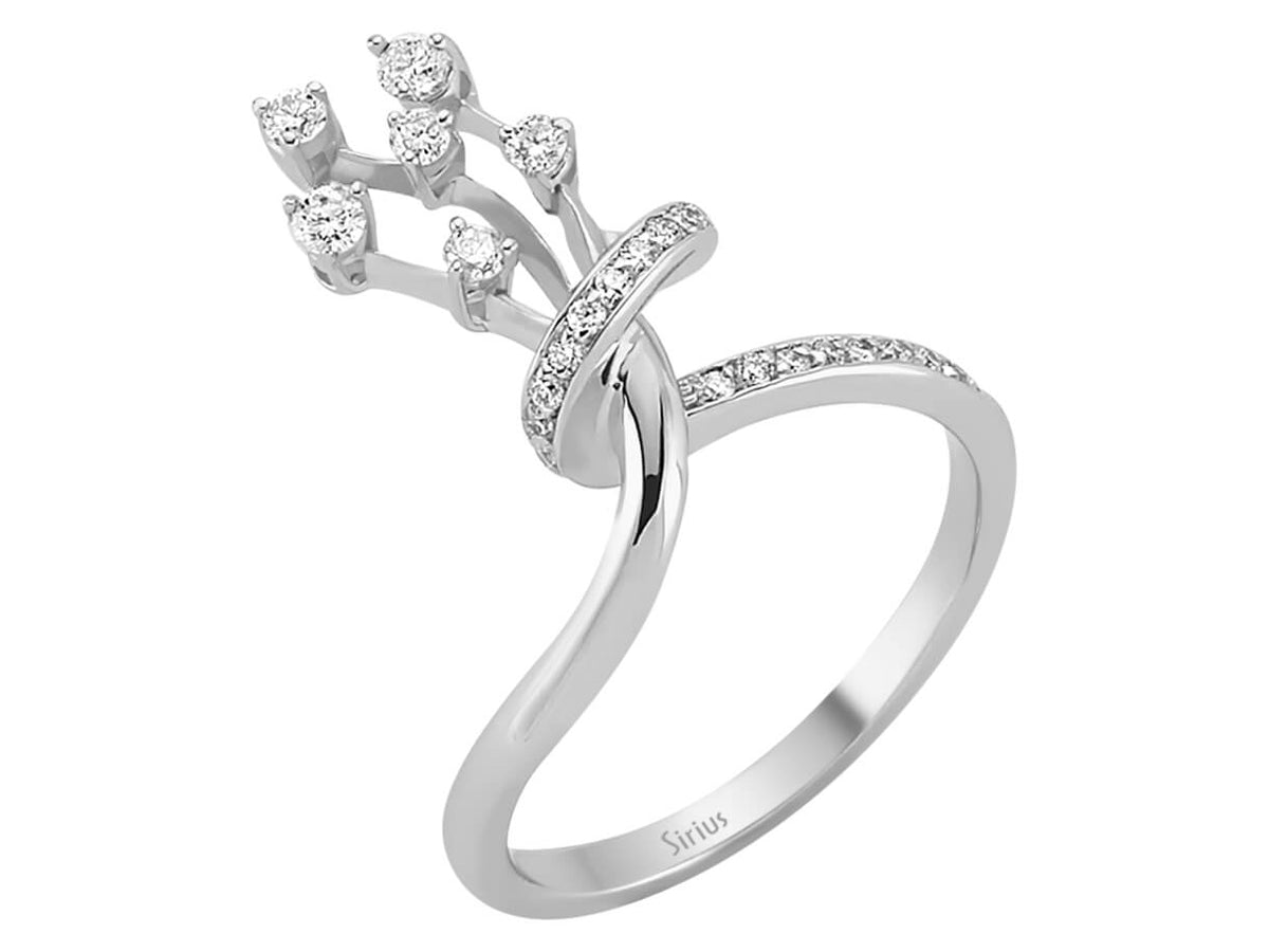 Diamant Lichterstrauß Ring - handgefertigter Diamantschmuck aus Feingold | Sirius Diamant
