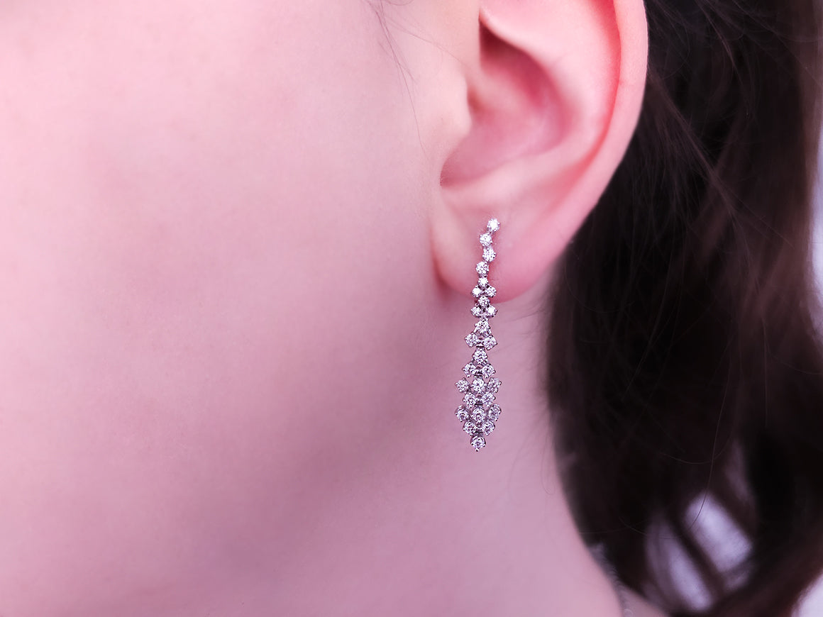 Diamant Lichtweg Ohrhänger - handgefertigter Diamantschmuck aus Feingold | Sirius Diamant