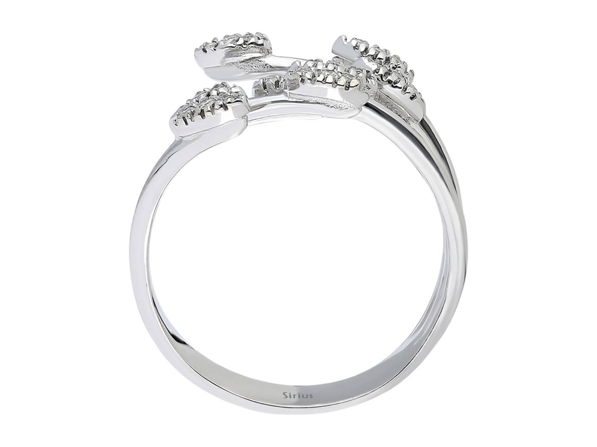 0,11 Karat Diamant Ivy Allianz in 585er 14K Weißgold - handgefertigter Diamantschmuck aus Feingold | Sirius Diamant
