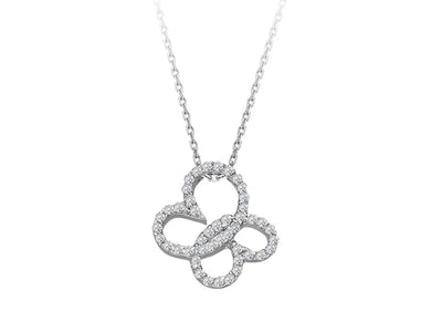 G color 0.23 carat diamond butterfly necklace in 333 8 carat white gold