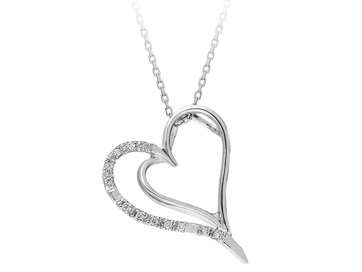 Diamant Herz Collier - handgefertigter Diamantschmuck aus Feingold | Sirius Diamant