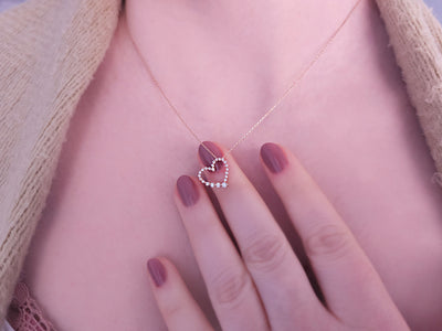 Collier cœur en diamant pour la Saint-Valentin