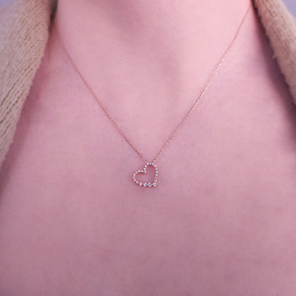 Diamant Valentinstag Herz Collier - handgefertigter Diamantschmuck aus Feingold | Sirius Diamant