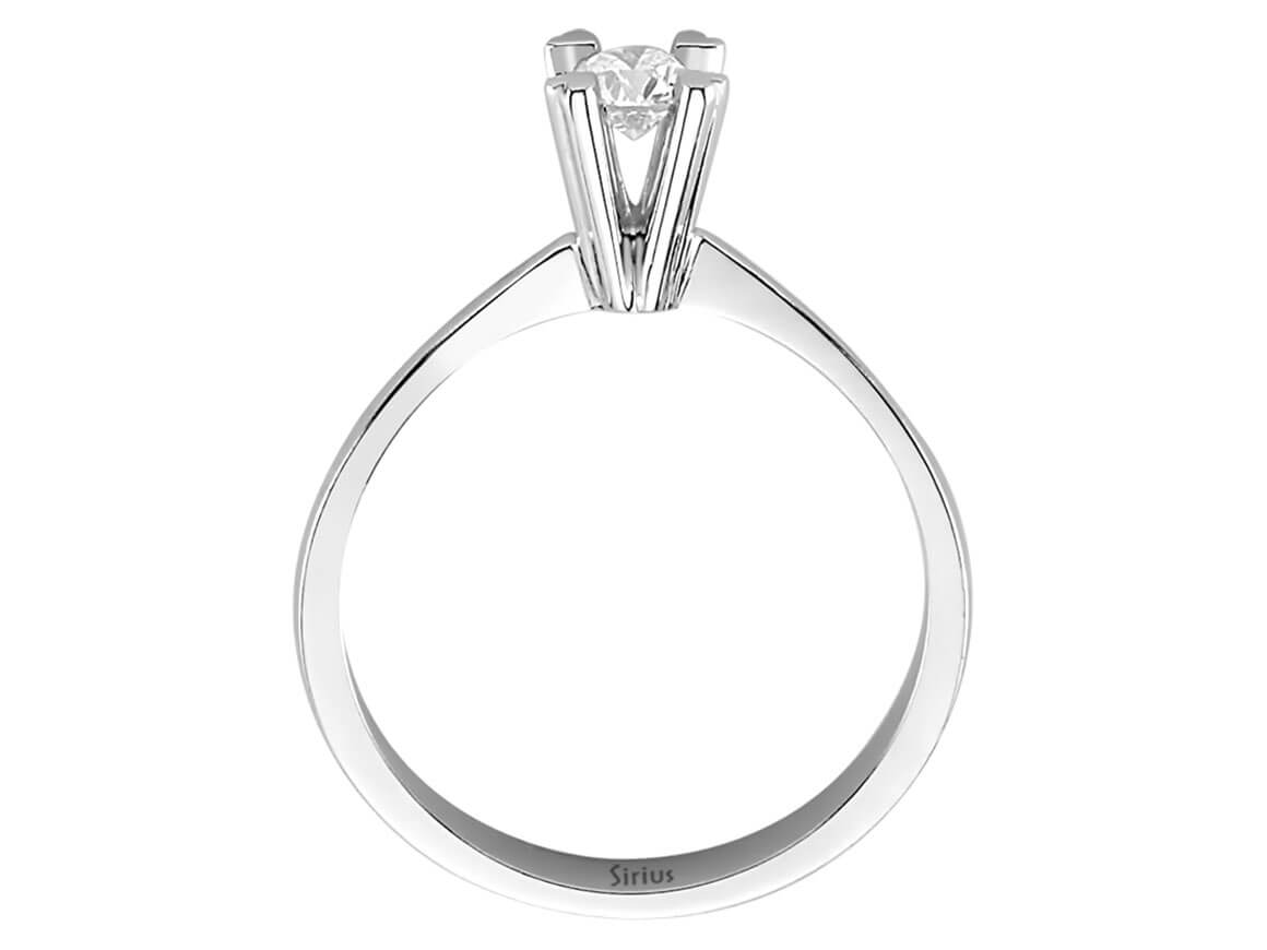 0,26 Karat Diamant Herzkrappen Solitär Ring in 14 K Weißgold - handgefertigter Diamantschmuck aus Feingold | Sirius Diamant