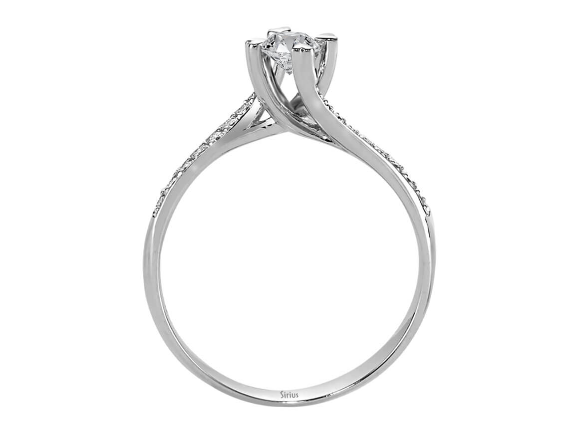 Insgesamt 0,28 Karat Diamant Herzkrappen Solitär Ring – handgefertigter Diamantschmuck aus Feingold | Sirius Diamant