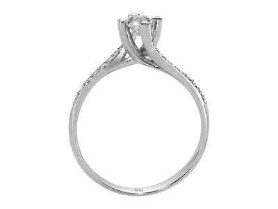 Bague solitaire en forme de cœur avec diamant de 0,28 carat