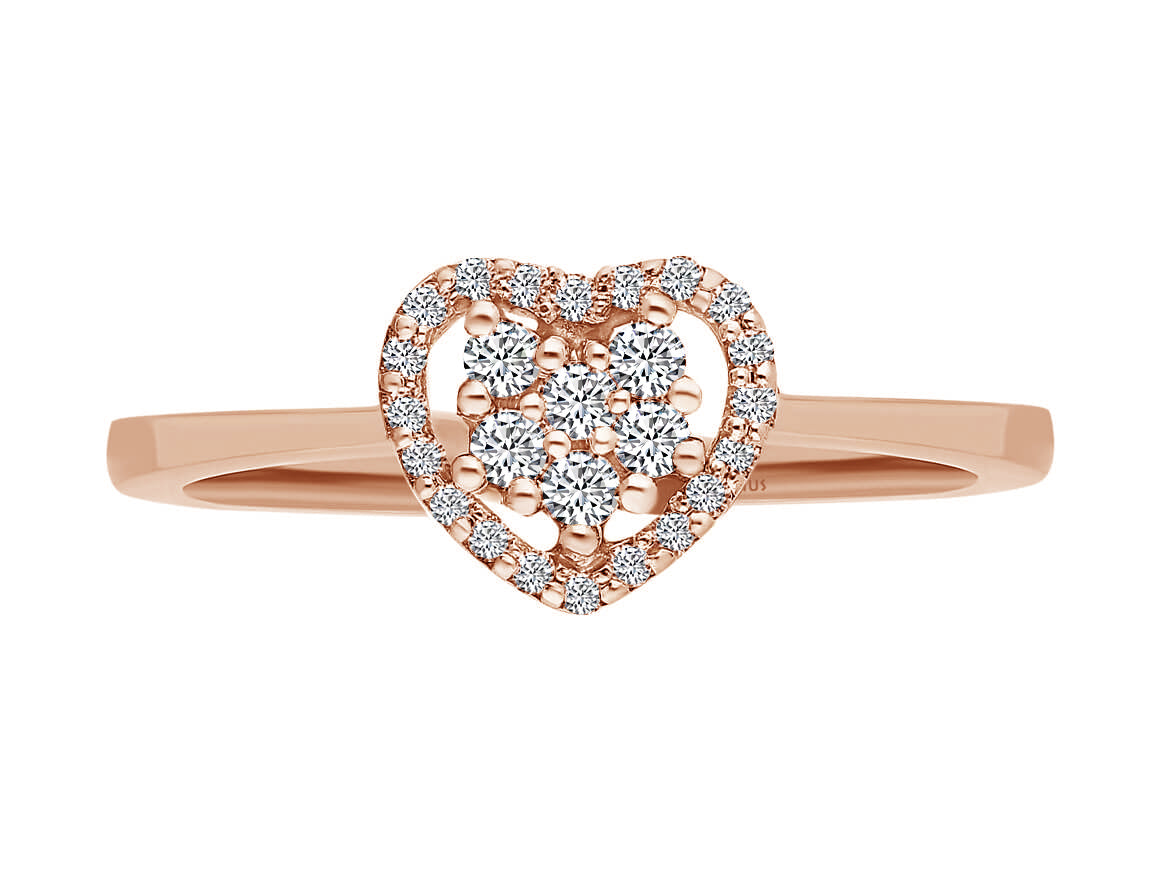 Diamond heart jewelry set in 333 8 carat white gold