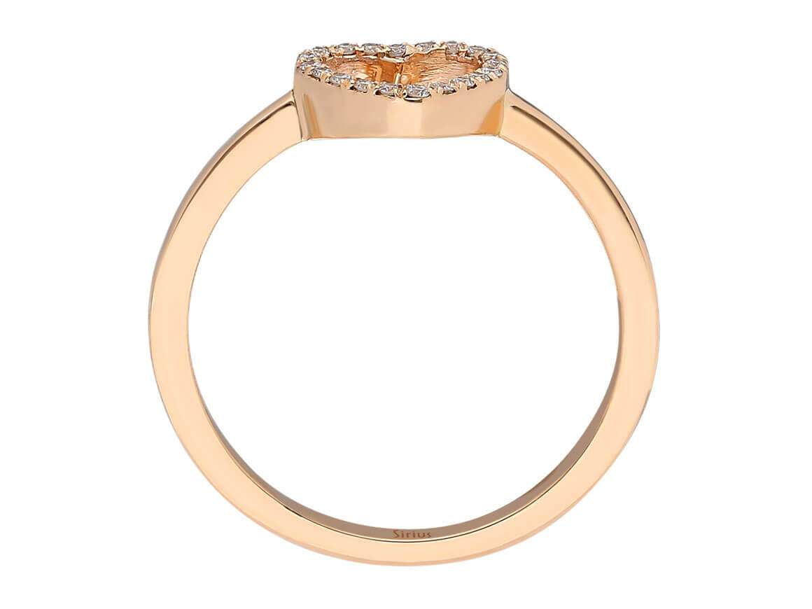 Diamond heart jewelry set in 585 14 carat rose gold/red gold