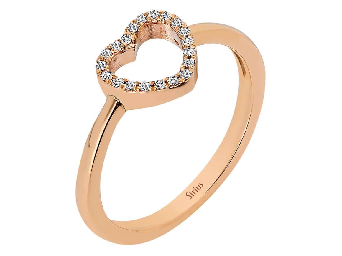Diamant Herz Schmuckset in 585er 14 Karat Rosegold/Rotgold – handgefertigter Diamantschmuck aus Feingold | Sirius Diamant