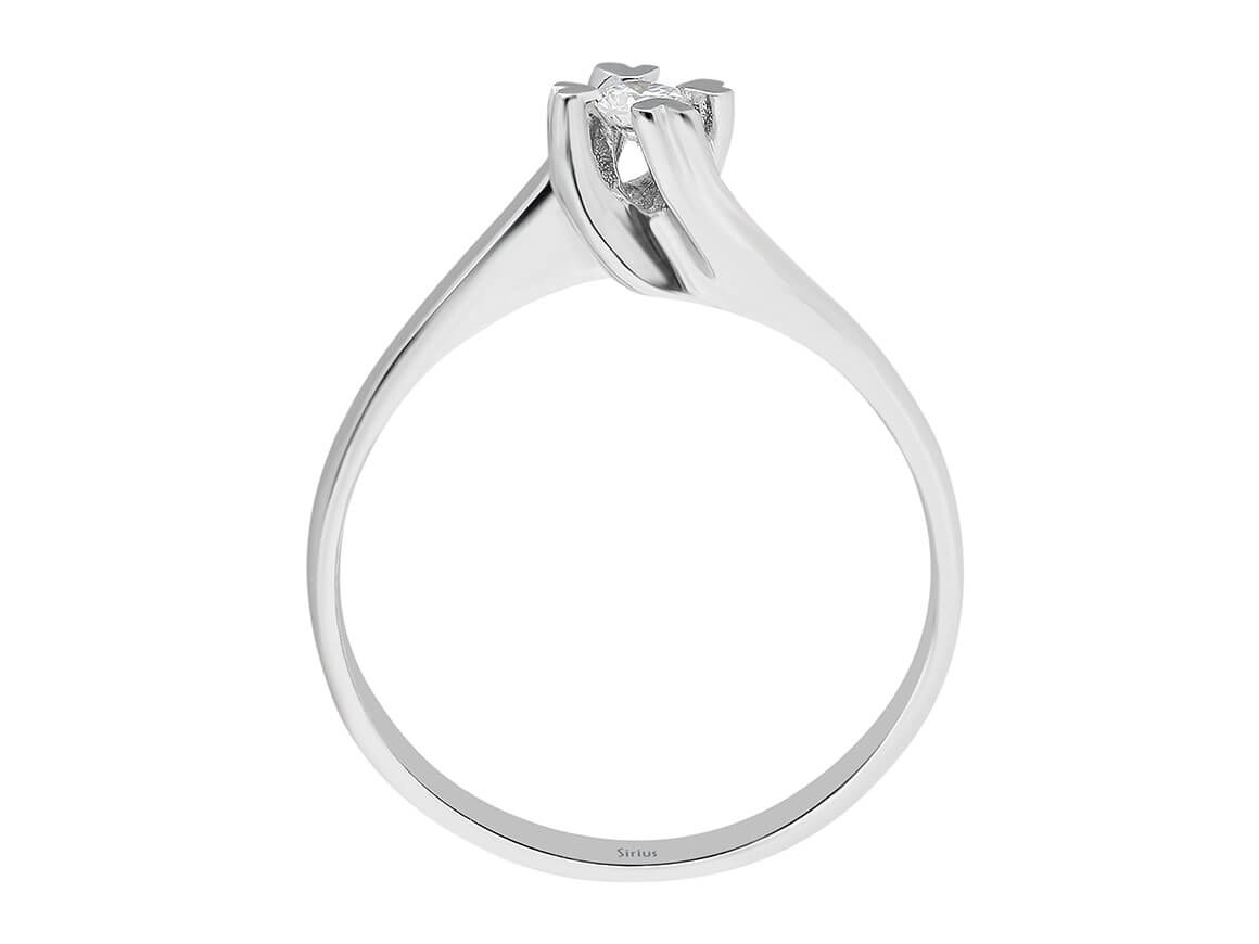 Bague solitaire en or blanc 333 8 carats avec diamant de 0,08 carat