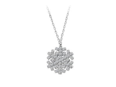 0.38 carat diamond snowflake necklace