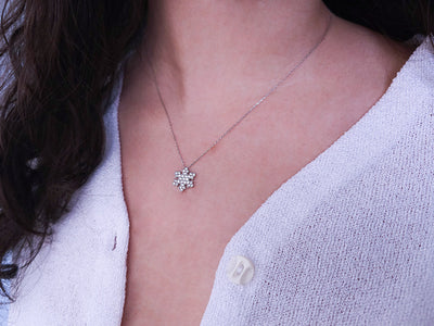 0.47 carat diamond snowflake necklace