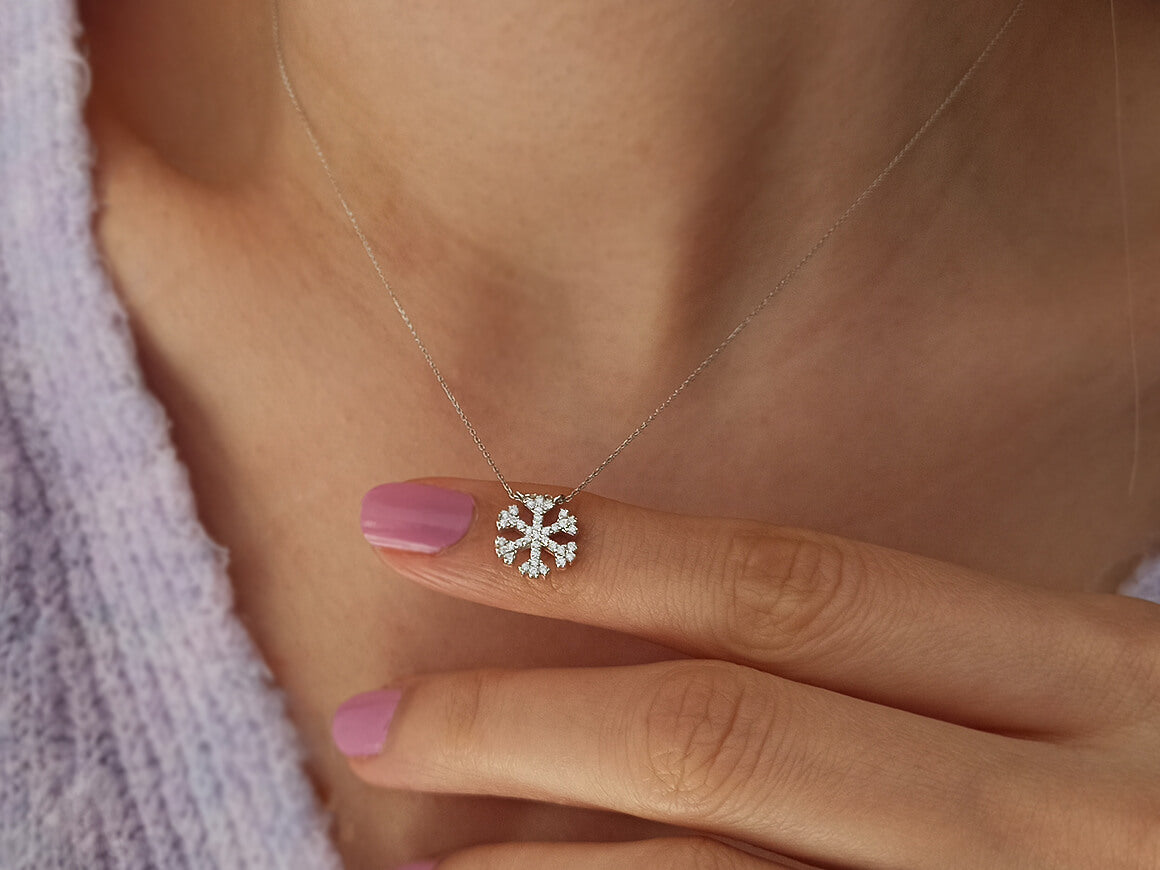 0,20 Karat Diamant Schneeflocke Collier