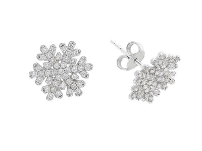 Diamond Snowflake Stud Earrings