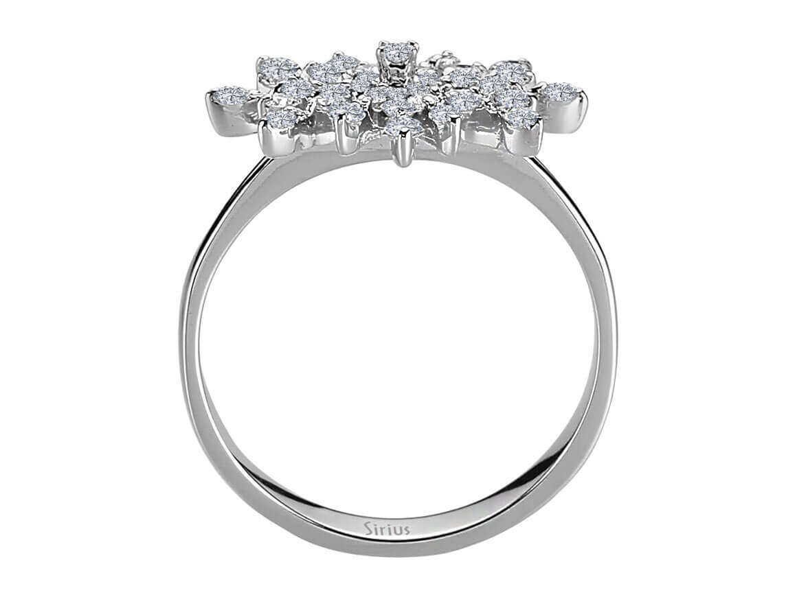 Diamond snowflake ring in 585 14 carat white gold