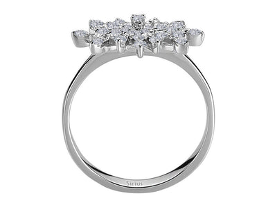 Diamond snowflake ring in 585 14 carat white gold