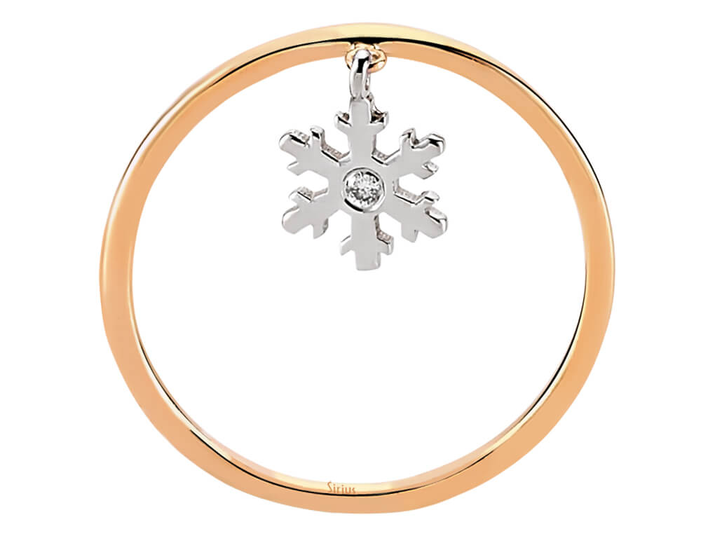 Diamant Schneeflocke Ring - handgefertigter Diamantschmuck aus Feingold | Sirius Diamant