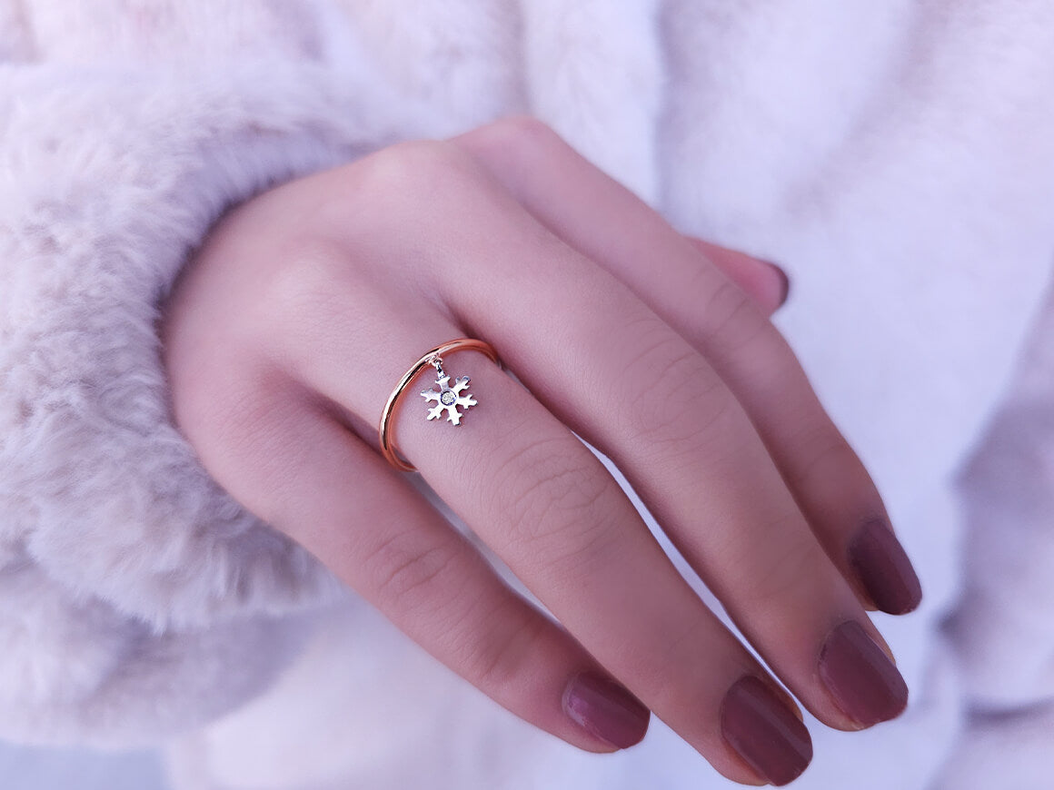 Bague flocon de neige en diamant