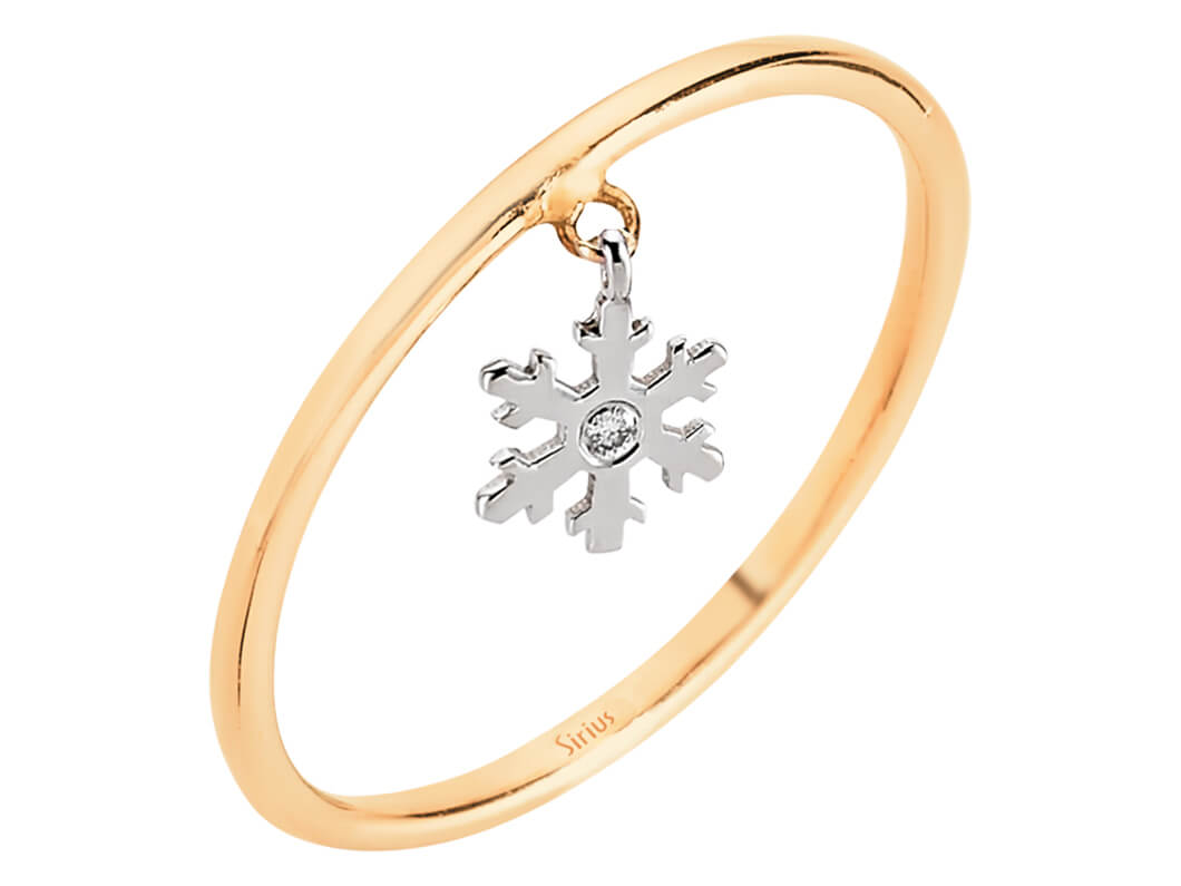 Diamant Schneeflocke Ring - handgefertigter Diamantschmuck aus Feingold | Sirius Diamant