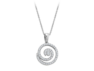 Collier en or blanc 14 carats avec diamants de 0,41 carat