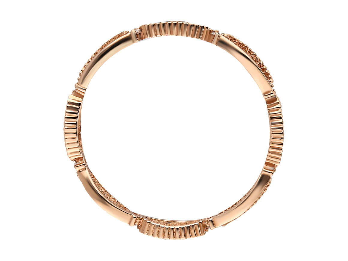 0,06 Carat Diamant Lima rundum Allianz in 8 K Rotgold - handgefertigter Diamantschmuck aus Feingold | Sirius Diamant