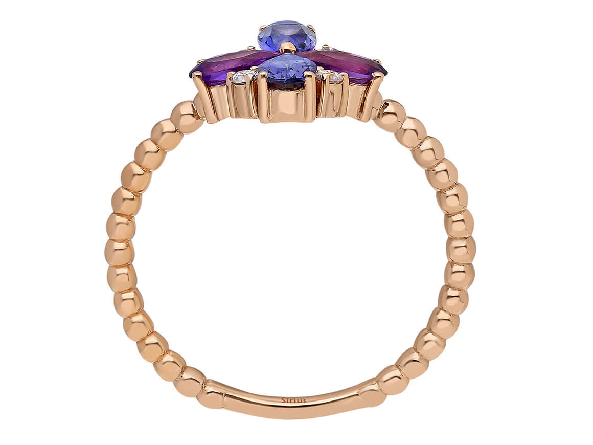 Diamant Lotus Ring - handgefertigter Diamantschmuck aus Feingold | Sirius Diamant