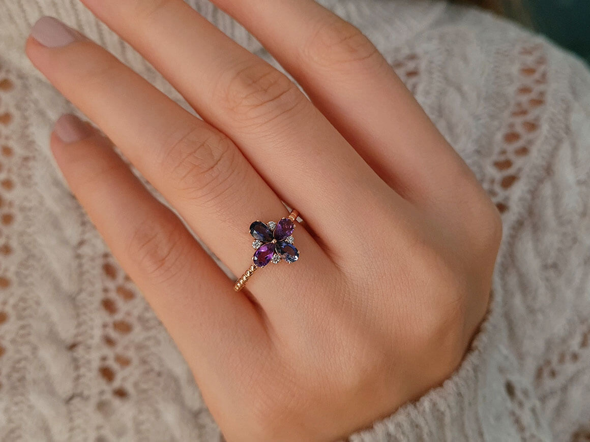 Diamond Lotus Ring