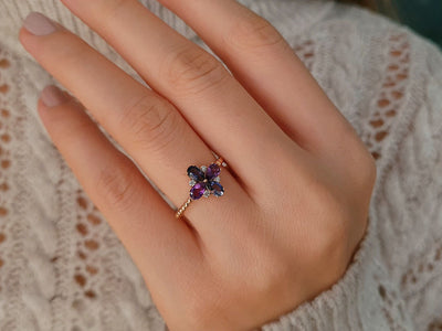 Diamond Lotus Ring