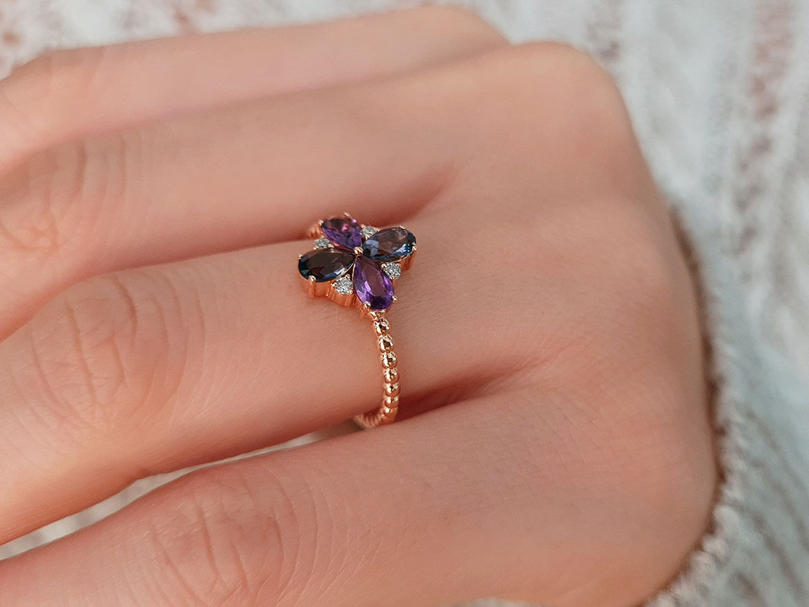 Diamond Lotus Ring