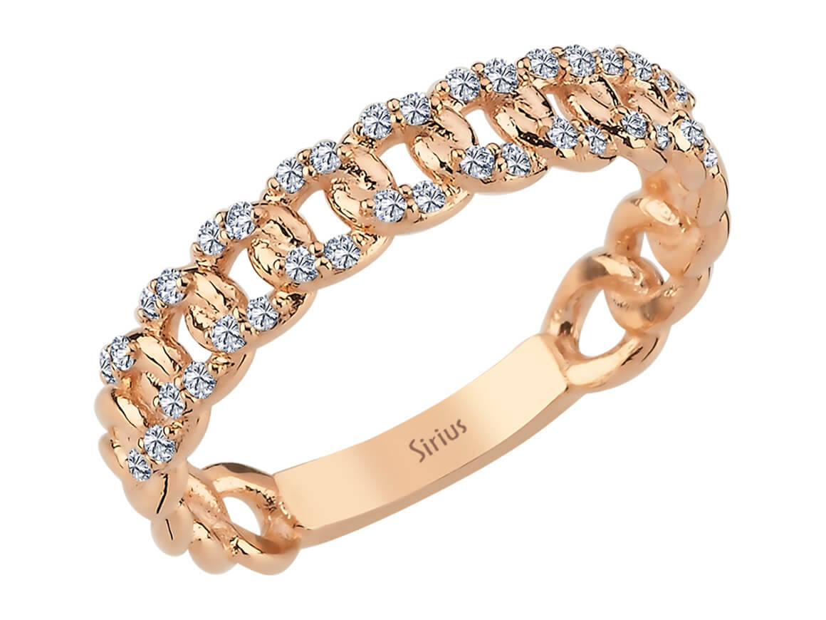 Diamant Kette Alianz Ring in Roségold - handgefertigter Diamantschmuck aus Feingold | Sirius Diamant