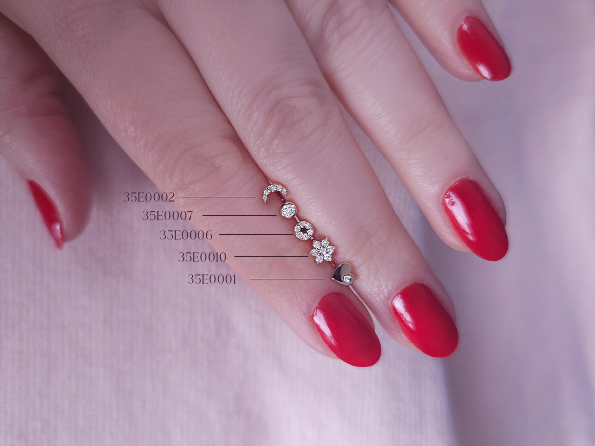 Diamant Tragus Piercing in 14K Rotgold
