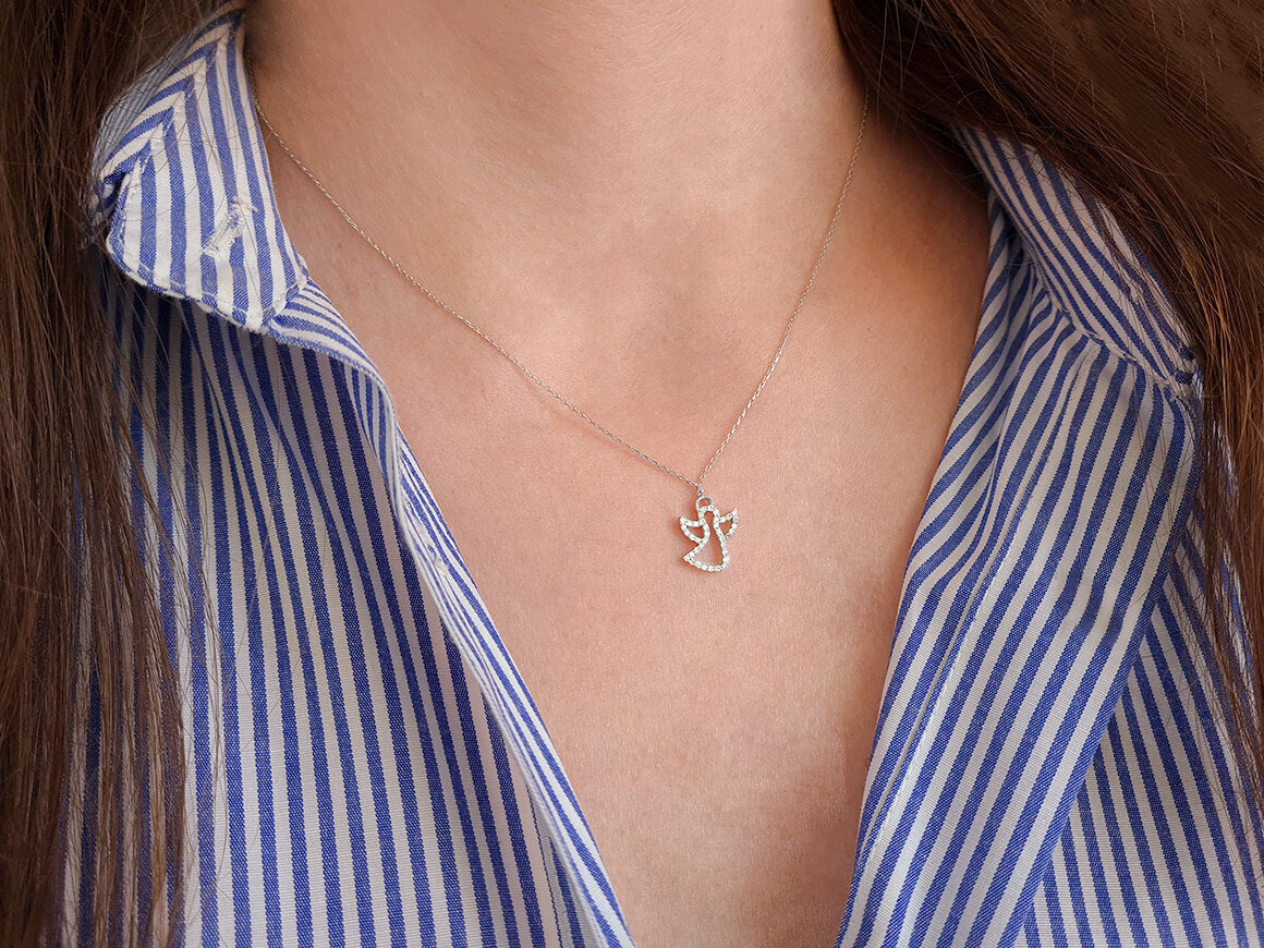 Diamant Engel Collier - handgefertigter Diamantschmuck aus Feingold | Sirius Diamant