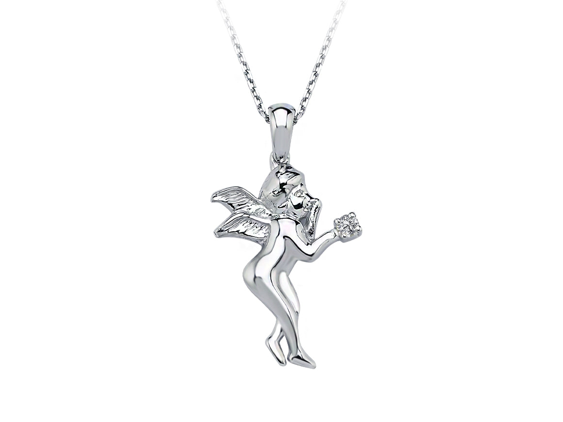Diamant-Engel-Anhänger - handgefertigter Diamantschmuck aus Feingold | Sirius Diamant