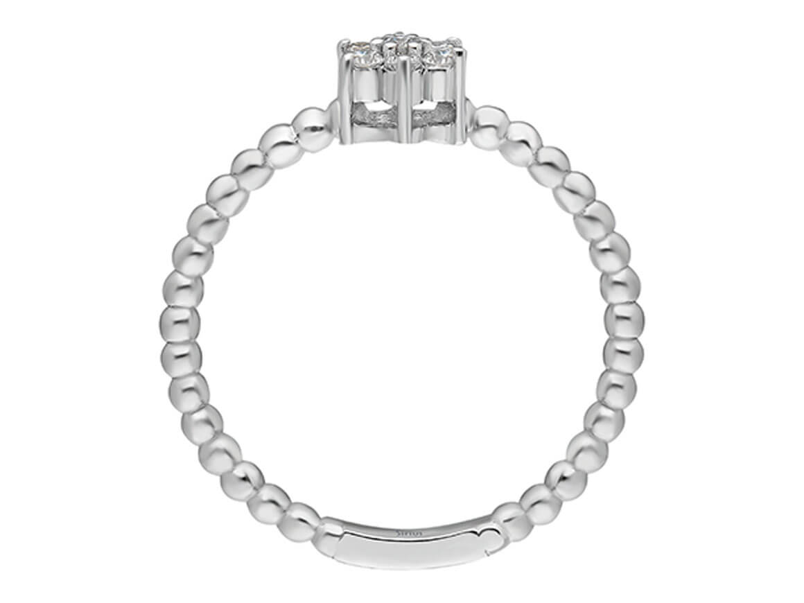 Diamant Minimal Gänseblümchen Ring - handgefertigter Diamantschmuck aus Feingold | Sirius Diamant
